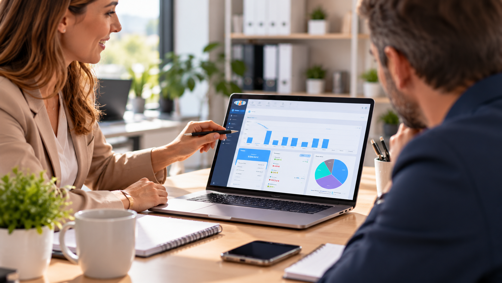 Expert-comptable accompagnant un client dans la gestion de sa facturation électronique sur un logiciel de facturation.